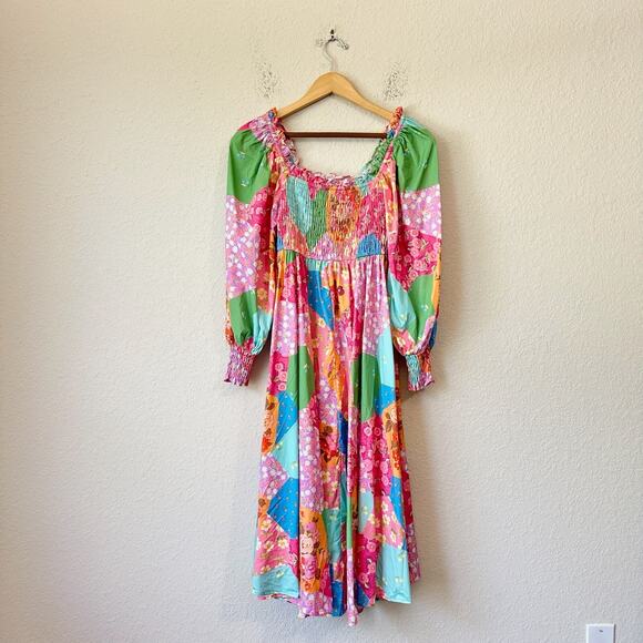 SPELL & THE GYPSY Freda Dress Lolly Colorful Floral Puff Sleeve Boho - Picture 1 of 15